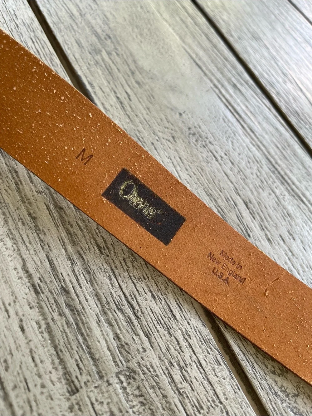 Orvis Classic Tan Leather Belt with Brass Buckle Size Medium